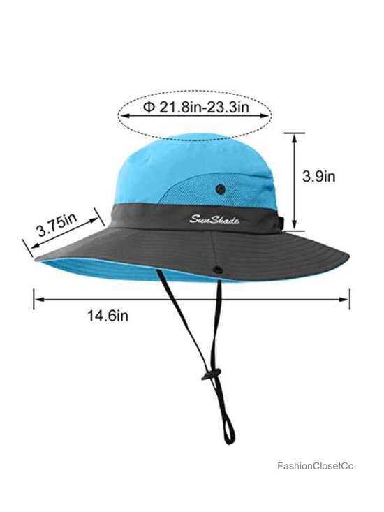6 Packable Ponytail Wide Brim Sun Hats UPF 50+ for Beach Fishing Hiking main image 6